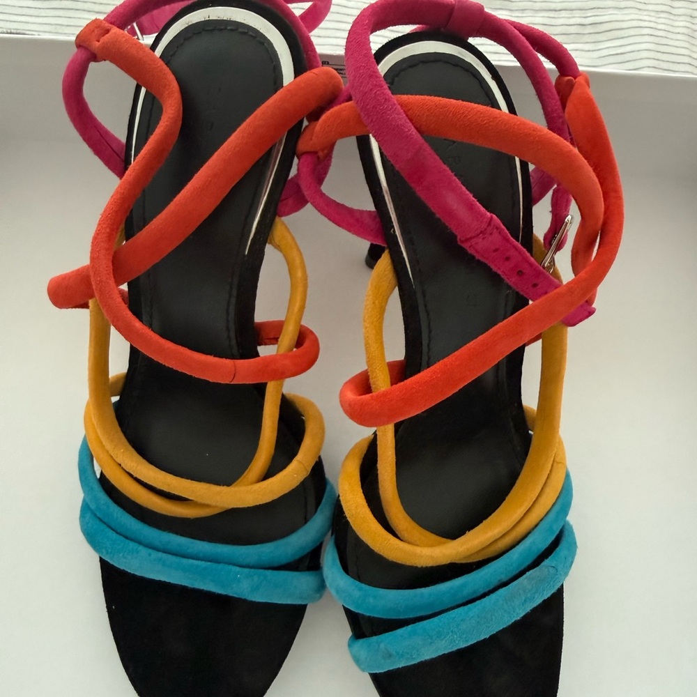 Zara Multicolor Strappy Heels
